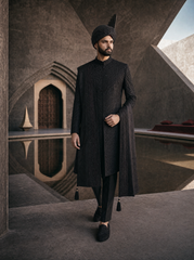 Siyah Taj | Luxury Black Designer Sherwani for Men