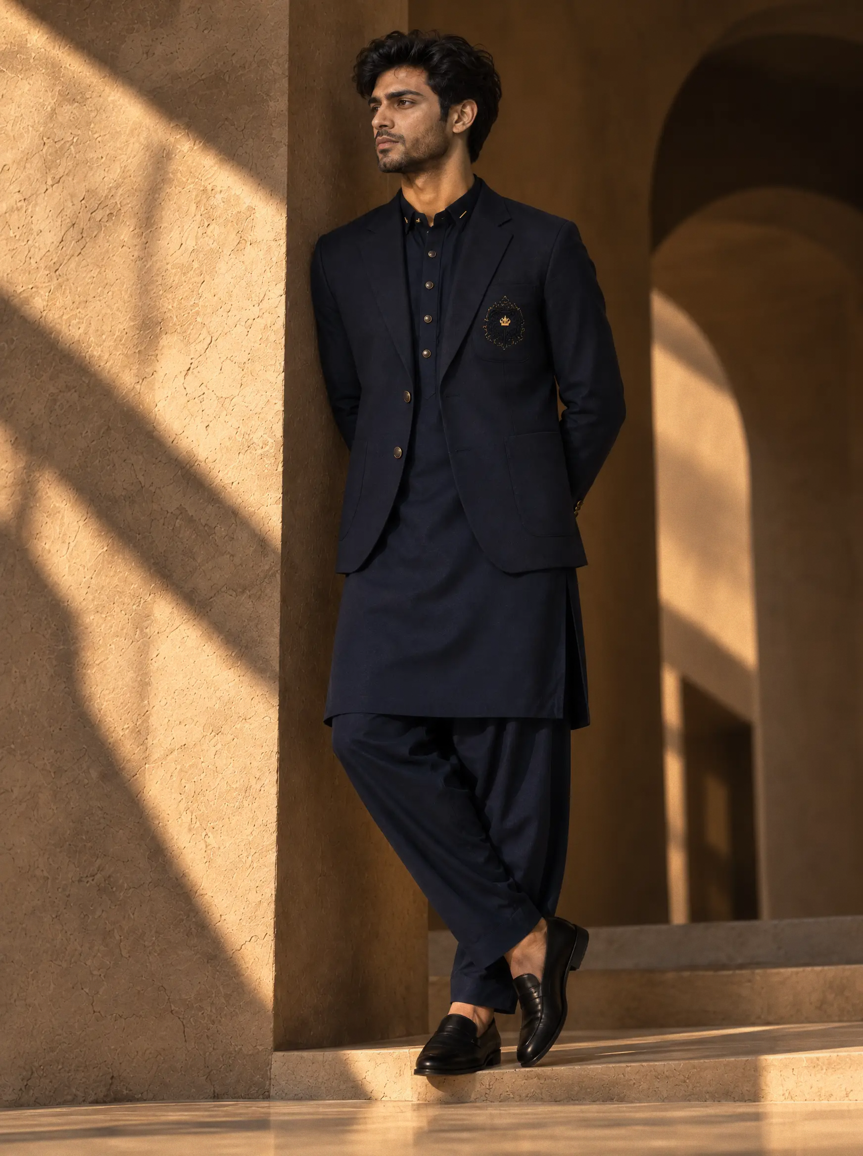 Midnight blue Prince Coat for men – ES-274